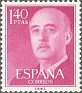 Spain 1955 General Franco 1,40 Ptas Magenta Edifil 1154. Spain 1955 1154 Franco. Subida por susofe